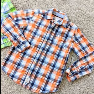 ⭐Orange Boys Plaid Button Down Shirt 7⭐